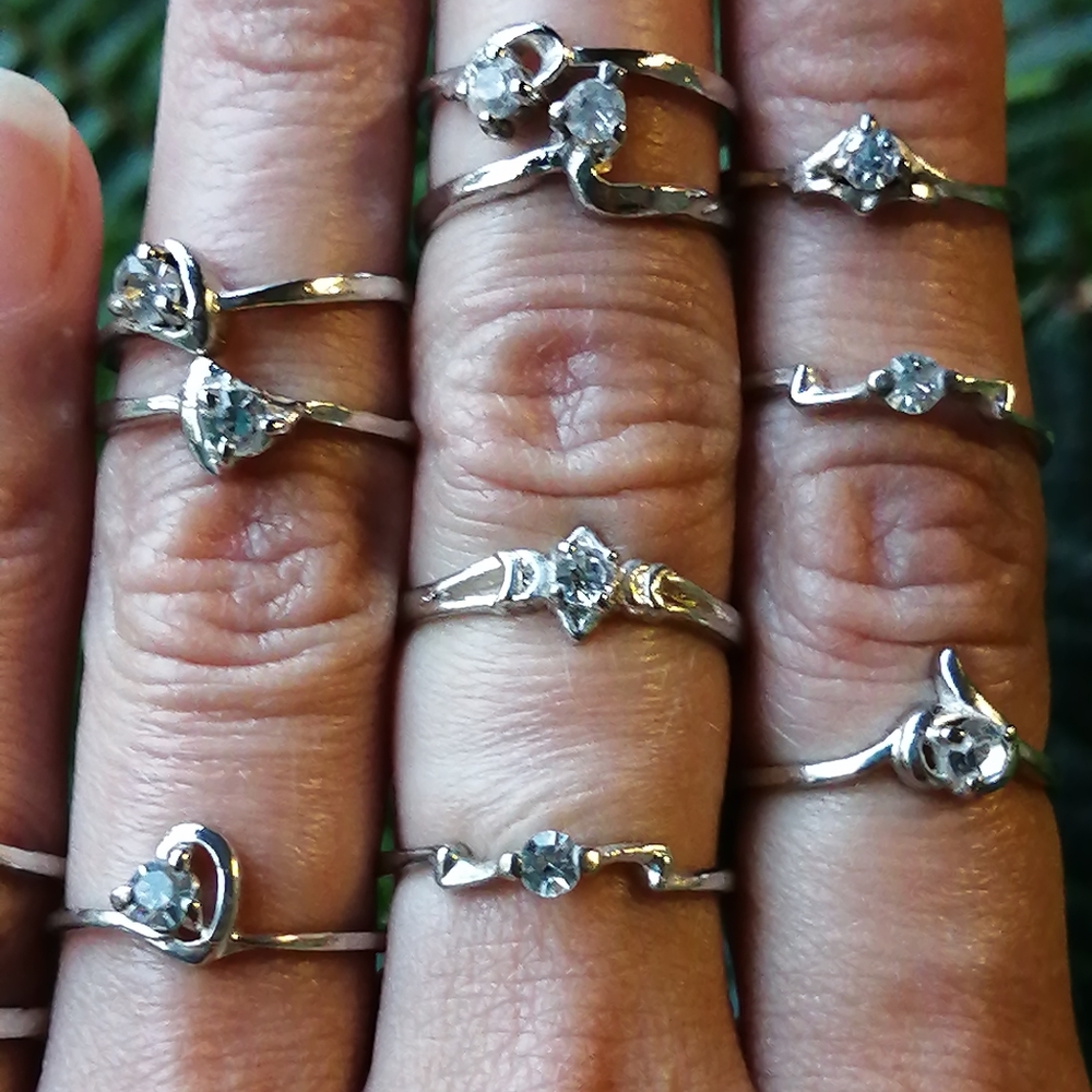 10K Minimalist White Gold Stamped Rings (5) - Picture 4 of 5